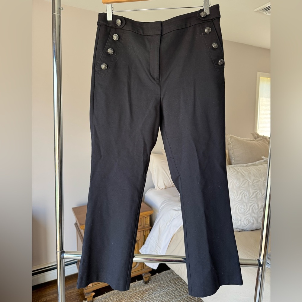LOFT The Devin Slim Sailor Women’s Pants w Metal Button Accents, sz 10